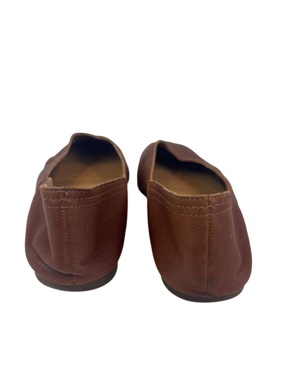 Lucky Brand Leather Almond Toe Ballet Flats Brown 7.5 Slip On Shoes - Picture 3 of 7